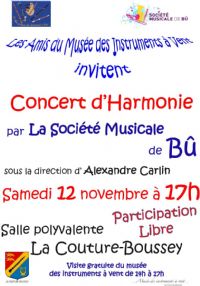 Concert de clôture. Le samedi 12 novembre 2016 à La Couture-Boussey. Eure.  17H00